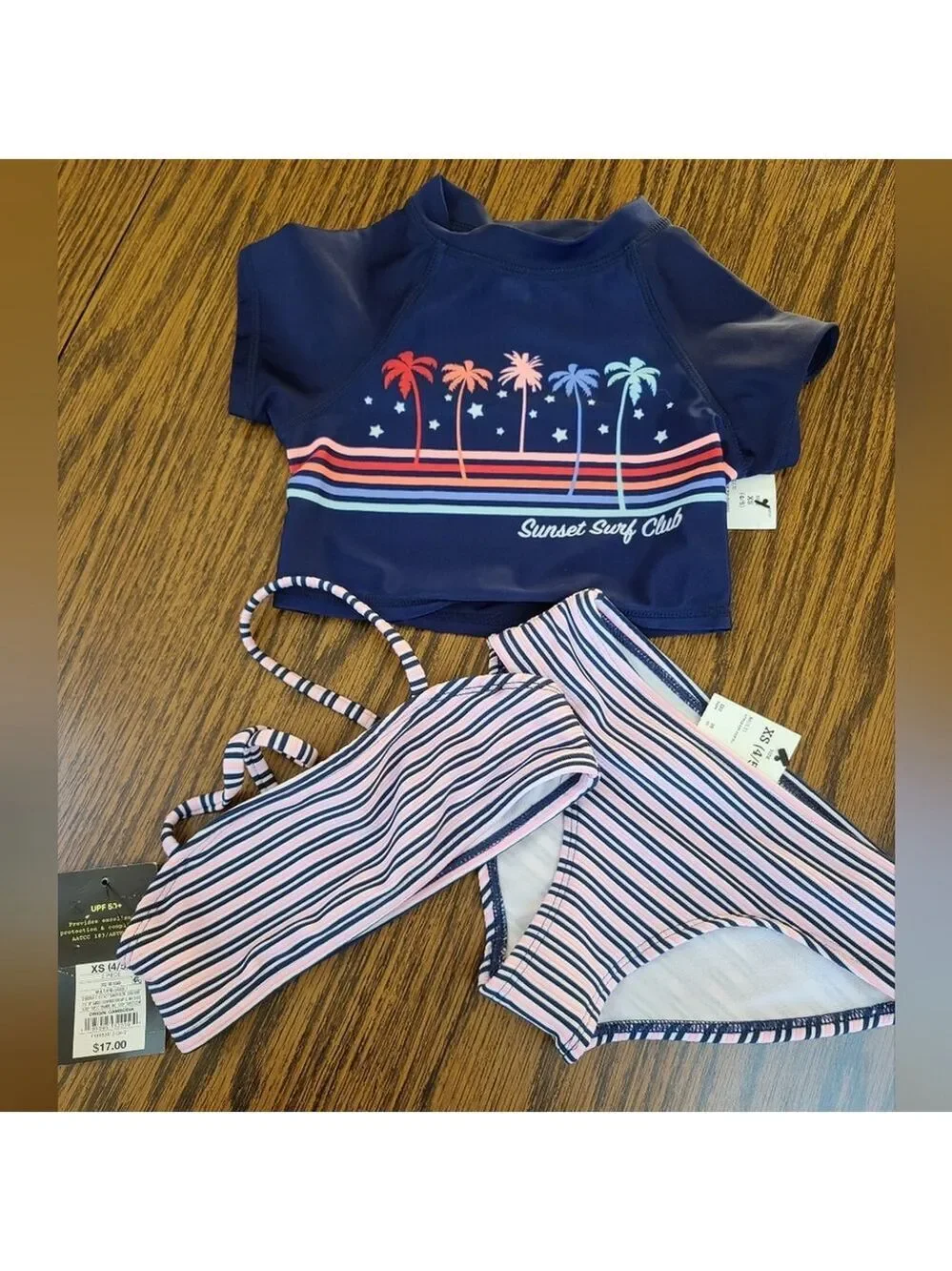 Art Class Girls XS 3-Piece Swim Set New Tags